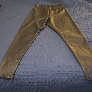 NWOT CI SONO LINED FAUX LEATHER BLACK LEGGINGS-SIZE SMALL